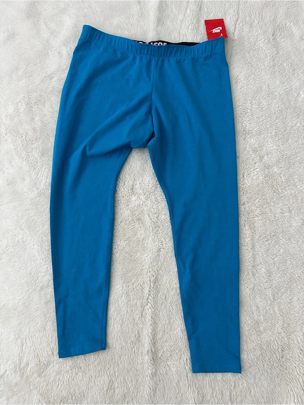 Nike Bright Blue Kids Leggings with Black Swoosh